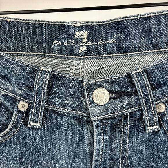 7 For All Mankind Y2K Dark Blue Lowrise Boot Cut Jeans Size 26 - Picture 4 of 6